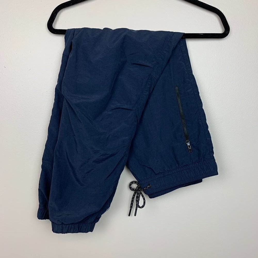 American Eagle Outfitters Men's Navy Blue Windbreaker Spellout Joggers XS
